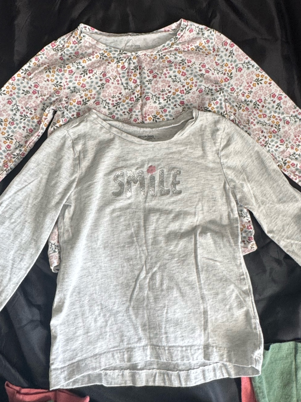 Carter’s Toddler Long Sleeve Tops - Light Gray Grapphic & Floral Pink 4t NWOT